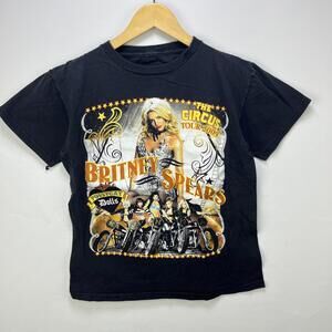 Vintage Britney Spears Y2K Circus 2009 Tour T-Shirt Small